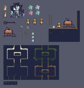 Assorted Assets for Mining-Themed 2D Platformer